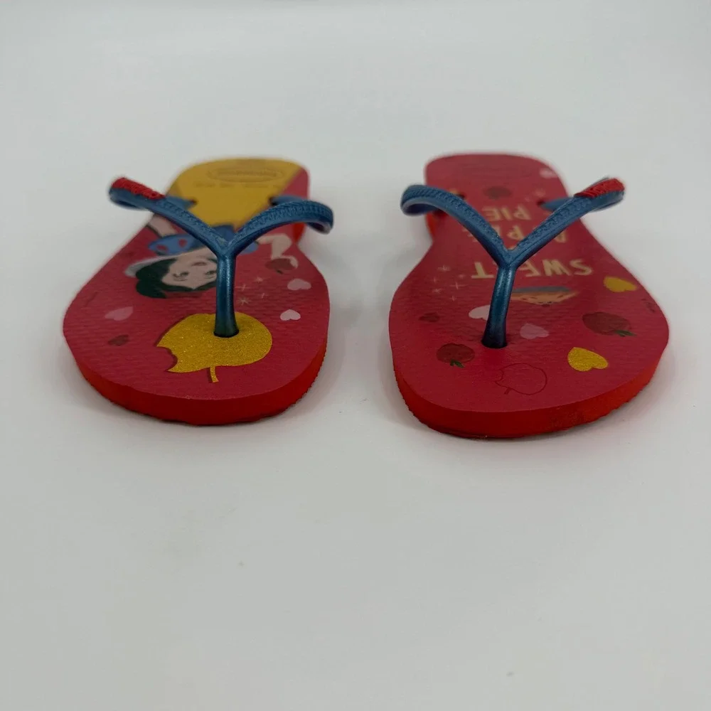 Havaianas Disney Snow White Red Flip Flops Girls Size 11/12C Sweet As Apple Pie